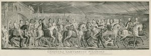 Grabado de los peregrinos de Canterbury de Blake de William Blake